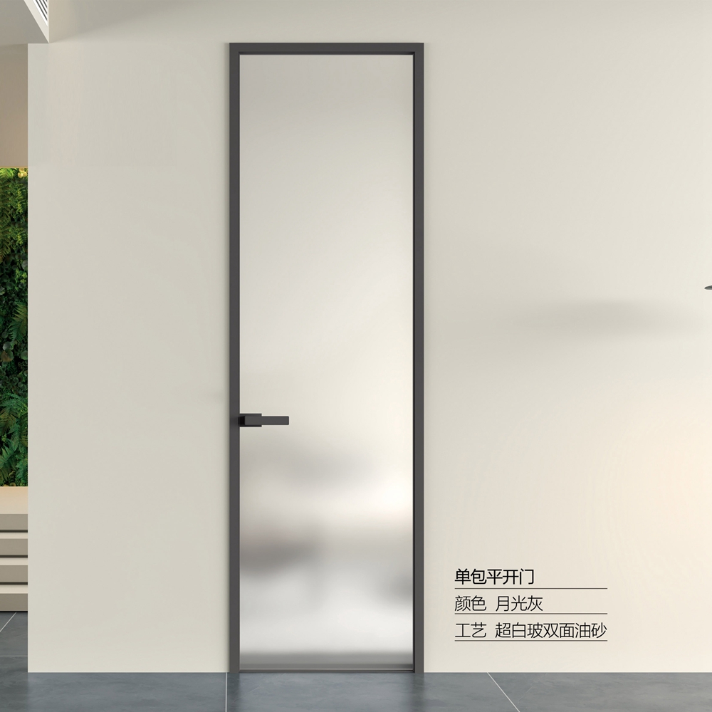 单包平开门超白玻双面油砂